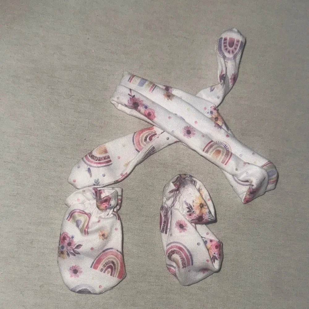 Baby Headband and Mittens Set